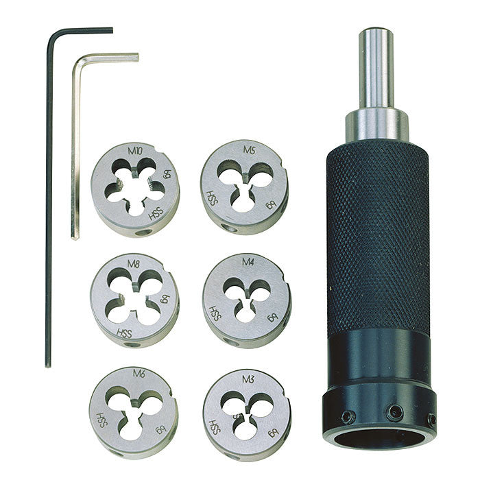 Die holder for round dies, threads M 3 to M 10