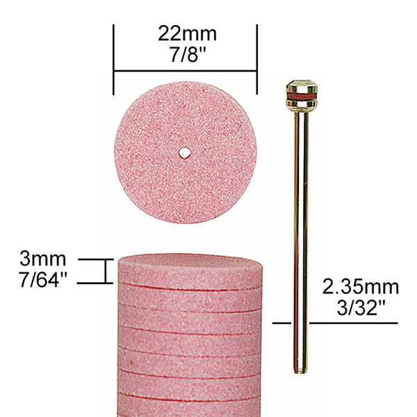 Aluminum-oxide grinding wheels Ø 7/8", 10 pcs.