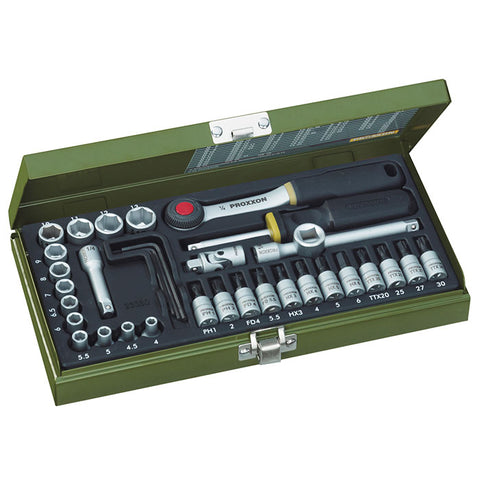 36-piece precision engineer's set with 1/4" ratchet