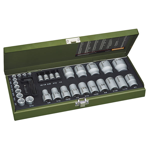 36-piece set of sockets and bit sockets for inch sizes – PROXXON Inc