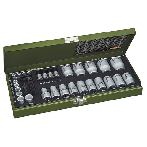 36-piece set of sockets and bit sockets for inch sizes