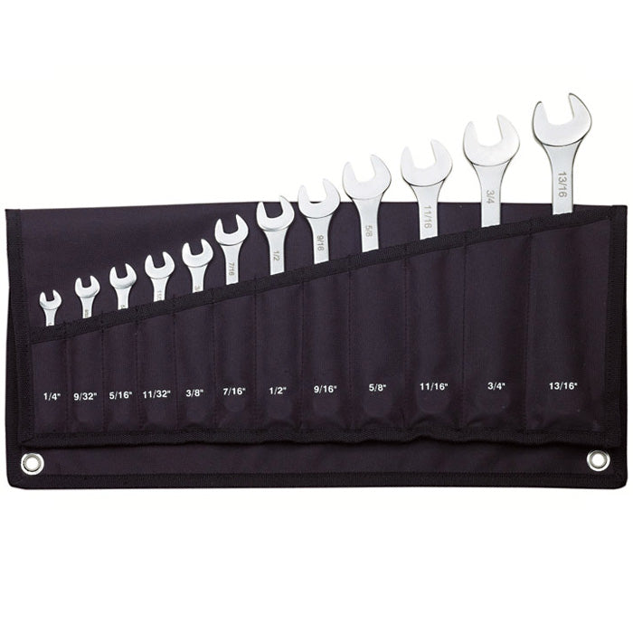SlimLine combination spanner set in canvas roll bag