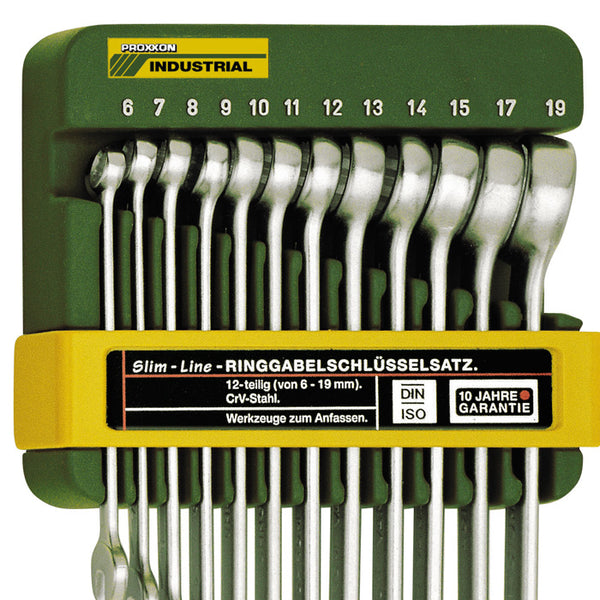 SlimLine combination spanner set in holder