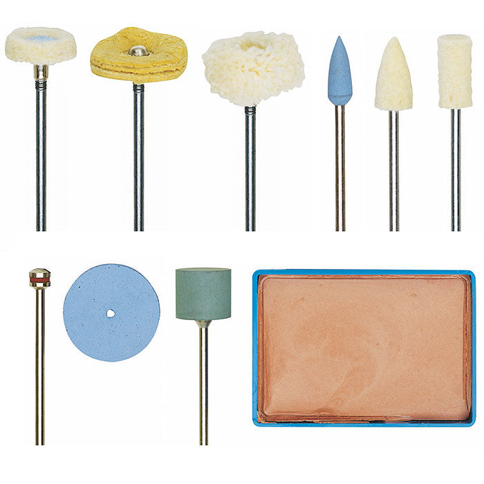 Polishing accessory set, 10 pcs.