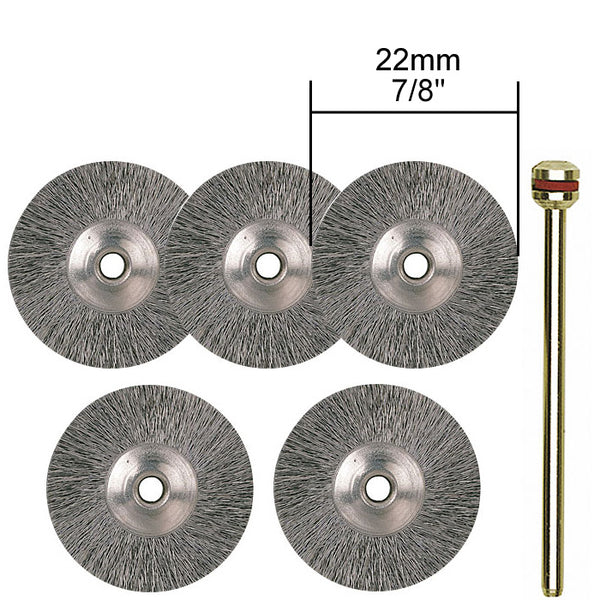 Stainless Steel Wire Wheels, 5 pcs.