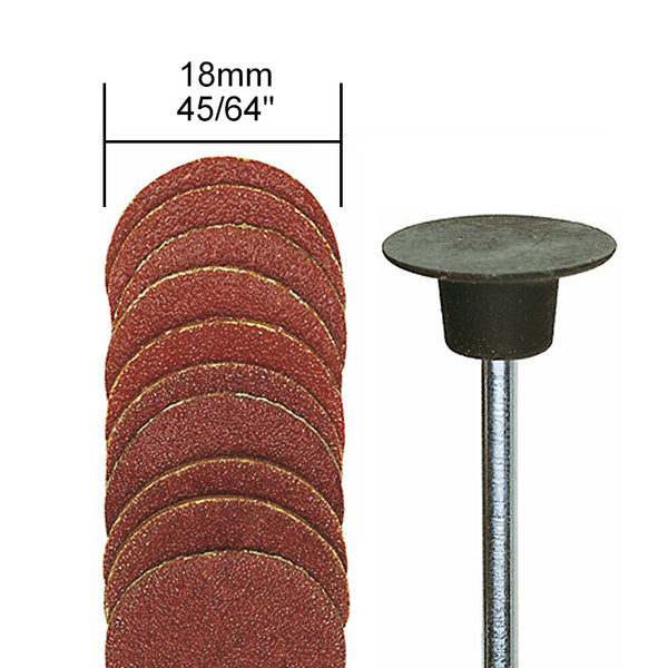 Sanding pad with 10 sanding discs, 5 each 120 and 150 grit